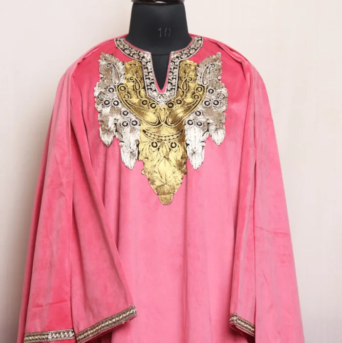 Pink Velvet Tilla Pheran Set With Dupatta - Zarafshah Collection - Image 2