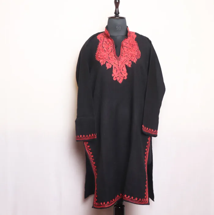 Elegant and Lightweight Aari Embroidered Black Long Kurta - Gulnaz Collection - Image 2