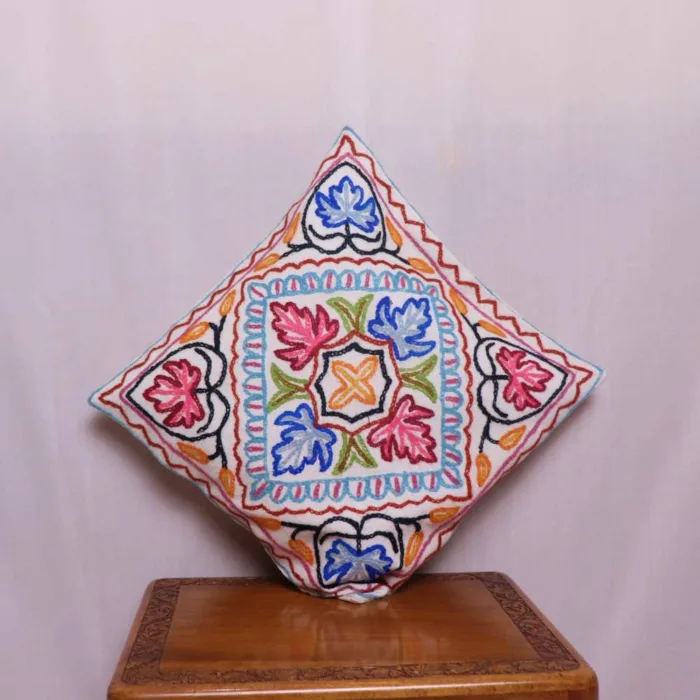 Blue and Pink Handmade Kashmiri Cushion Cover- Kashmiri Style 16*16- Set of 2