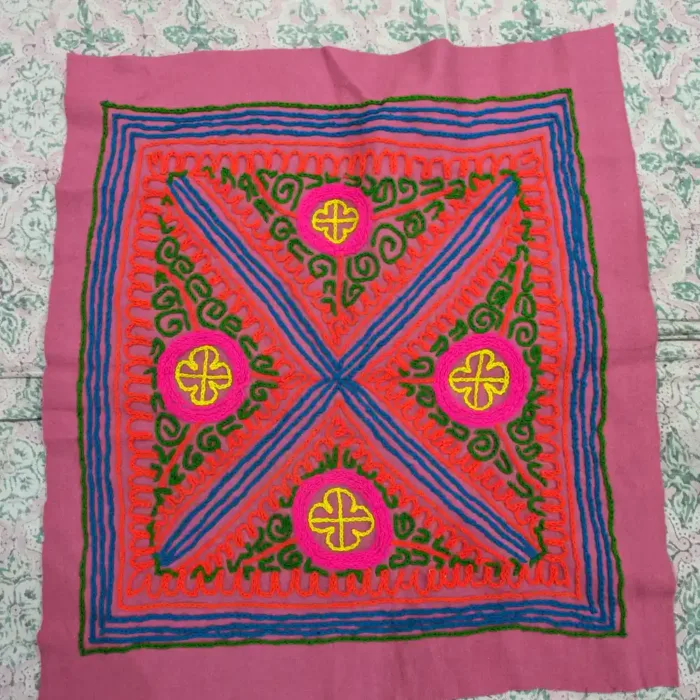 Pink Unique Kashmiri Gabba Black Rug