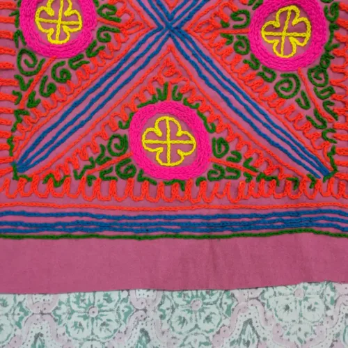 Gabba rug kashmiri carpet Pink square 03