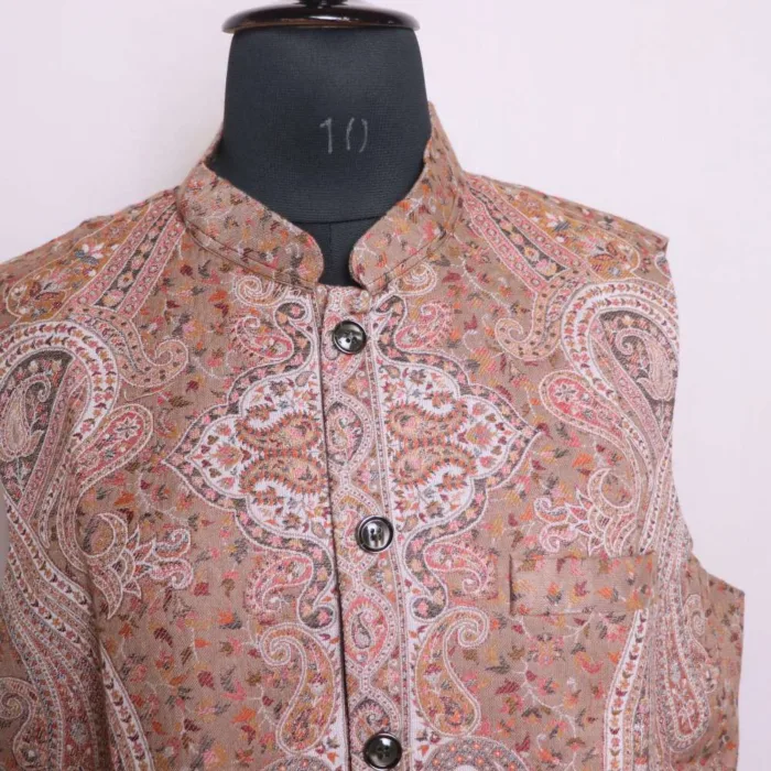 Stylish Polywool Kani Men's Waist Coat | Nehru Jacket - Sonwar Collection - Image 2