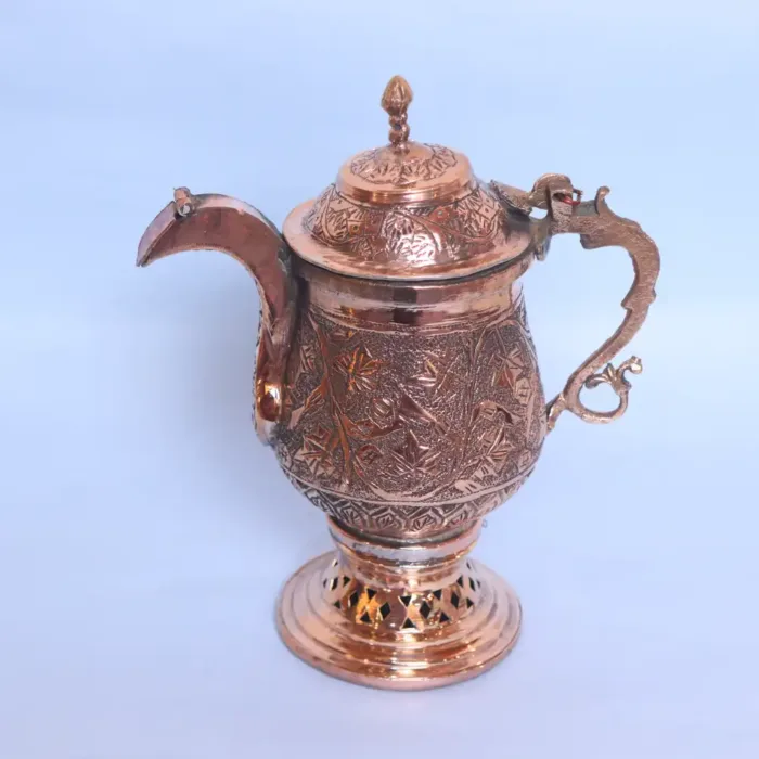 Kashmiri Copper Samavar | Samovar | Samavar - Handmade- 2 Cup Tea Kettle (Kahwa, Noon Chai)