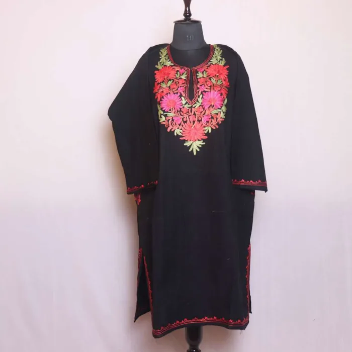 Rich Aari Embroidered Black Pheran for Women - Sonwar Collection - Image 2