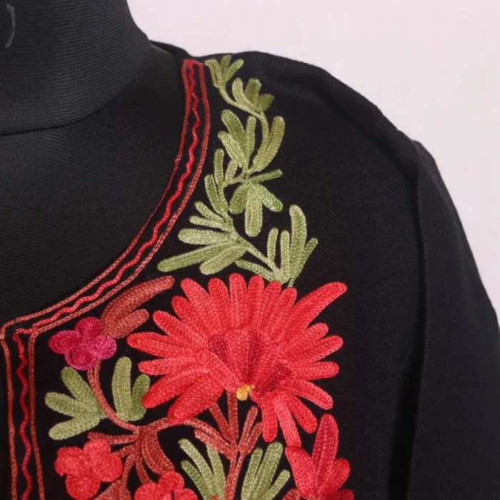 Rich Aari Embroidered Black Pheran for Women - Sonwar Collection - Image 3