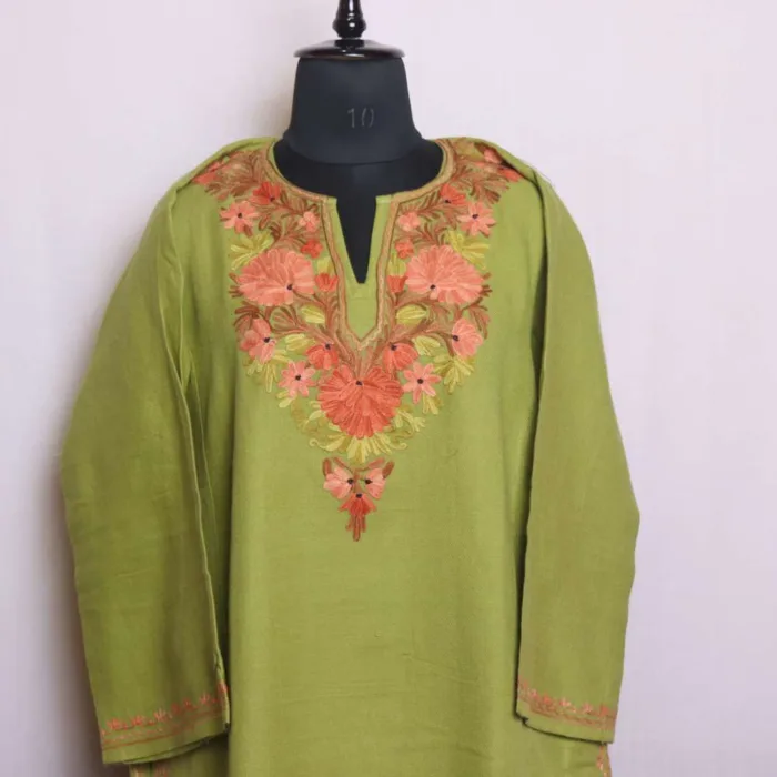 Kashmiri Aari Embroidered Cashmilon Pheran for Women - Babedemb Collection