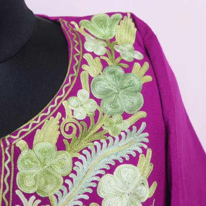 Beautiful Purple Aari Embroidered Cashmilon Pheran | Chashma-Shahi Collection - Image 3