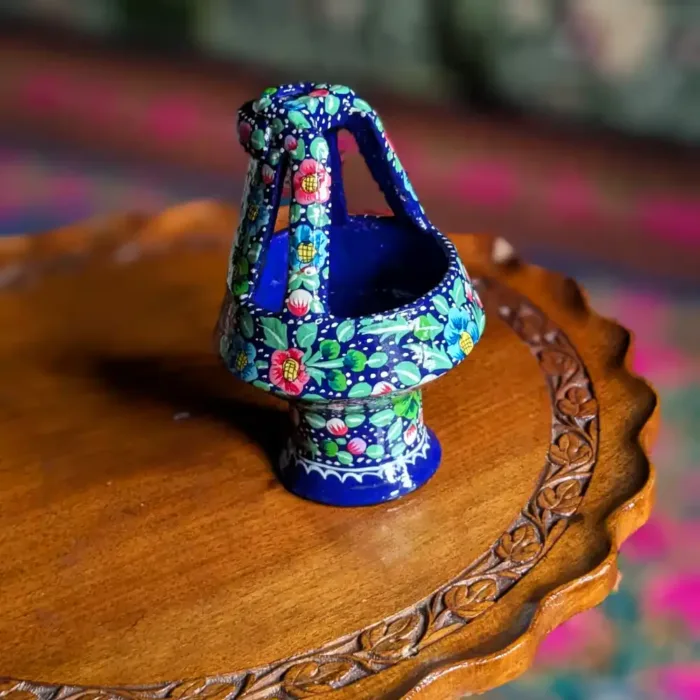 Paper Mache Kashmiri Kangri Blue | Kashmiri Souvenir - Image 3