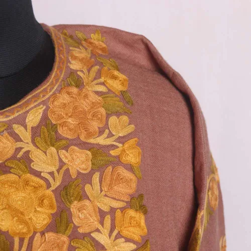 Kashmiri raffal pheran with sleeve embroidery 4