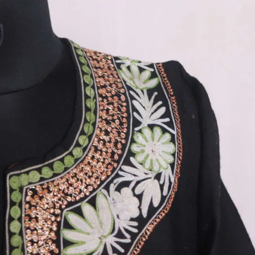 Kashmiri raffal pheran with sleeve embroidery 6