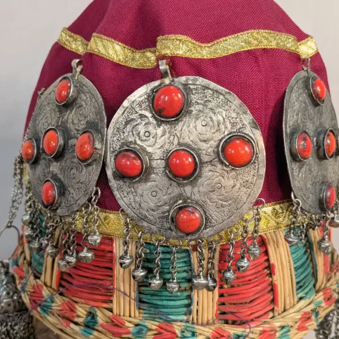 Traditional Kasaba | Kashmiri Headwear Cap with Jewelry - Image 5