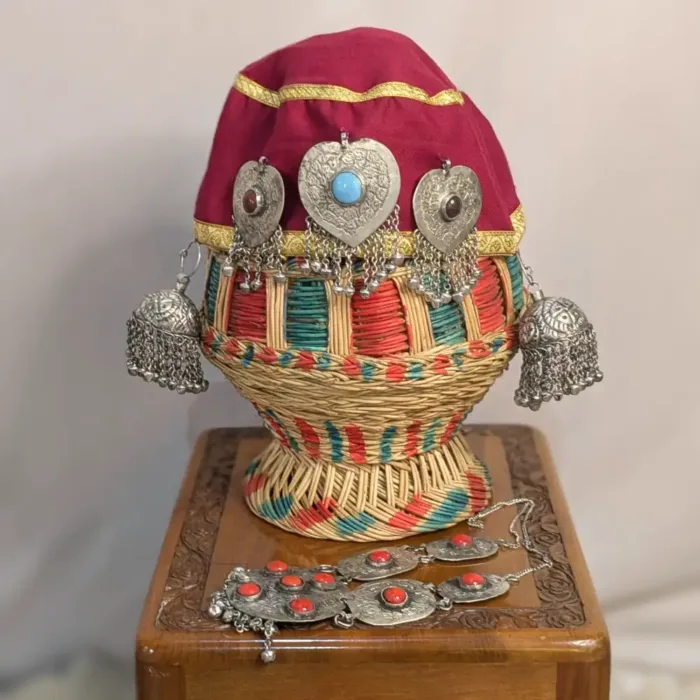 Beautiful Kasaba | Kashmiri Headwear Cap with Traditional Jewelry Detailing