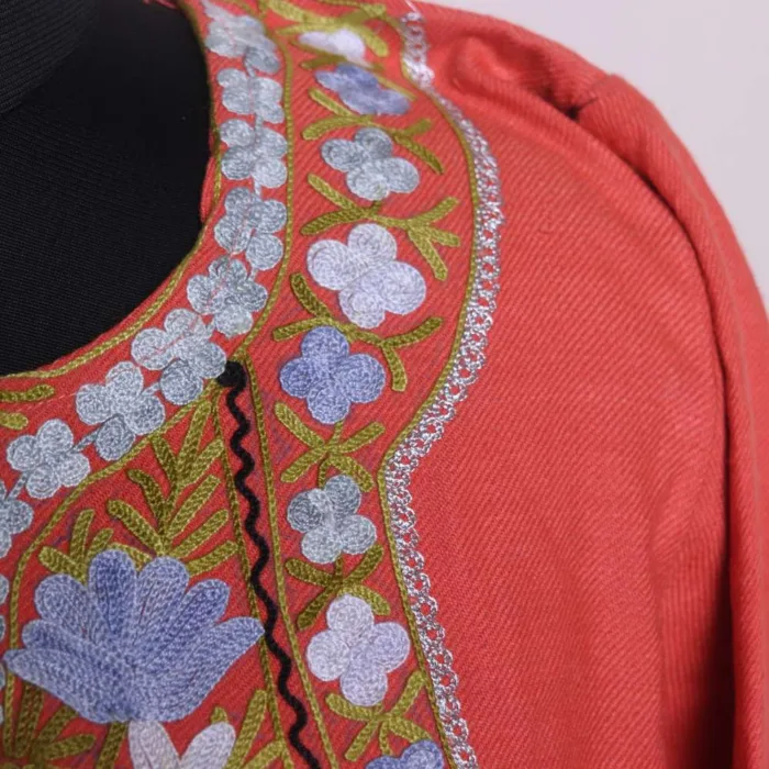 Pinkish Cashmilon Pheran Set | Aari & Zari Embroidery - Dal Lake Collection - Image 3