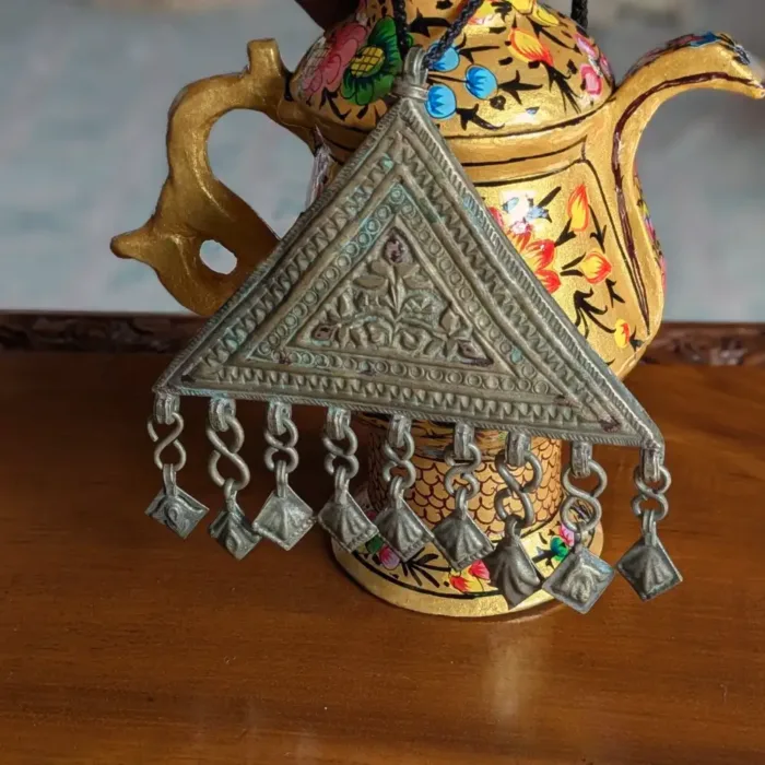 Vintage Antique Triangle Pendent with Sophisticated Patterns | Timeless Design