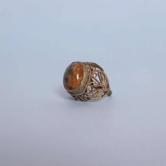 Vintage Kashmiri Natural Ring with Gemstone Inlay | Timeless Ornament