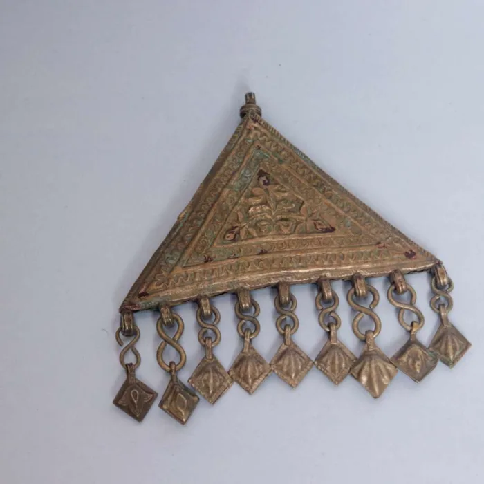 Vintage Antique Triangle Pendent with Sophisticated Patterns | Timeless Design