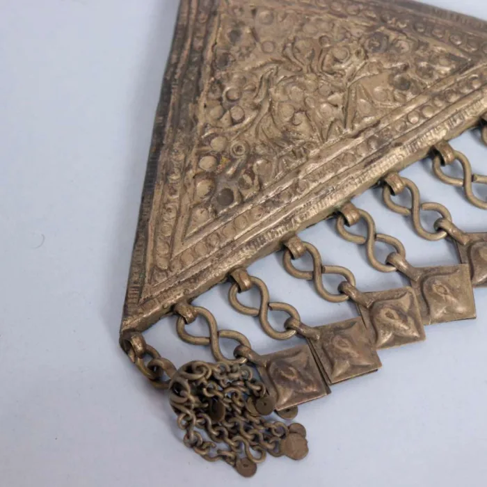 Vintage Kashmiri Triangle Pendent with Traditional Work | Sophisticated Jewelry - Image 2