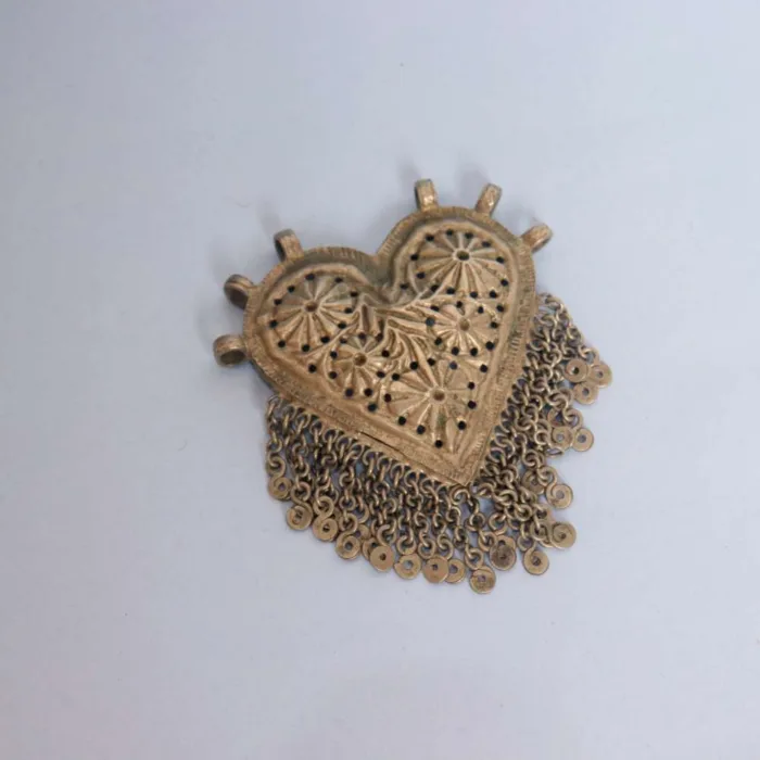 Vintage Kashmiri Pendent with Intricate Patterns | Heart Shaped Jewelry