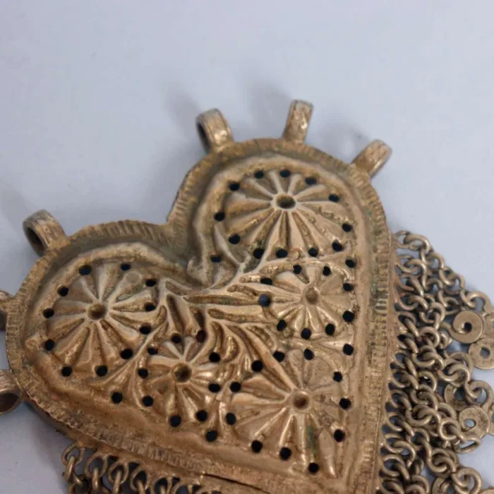 Vintage Kashmiri Pendent with Intricate Patterns | Heart Shaped Jewelry - Image 2