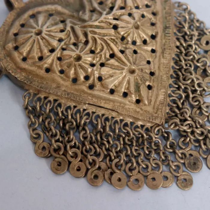 Vintage Kashmiri Pendent with Intricate Patterns | Heart Shaped Jewelry - Image 3