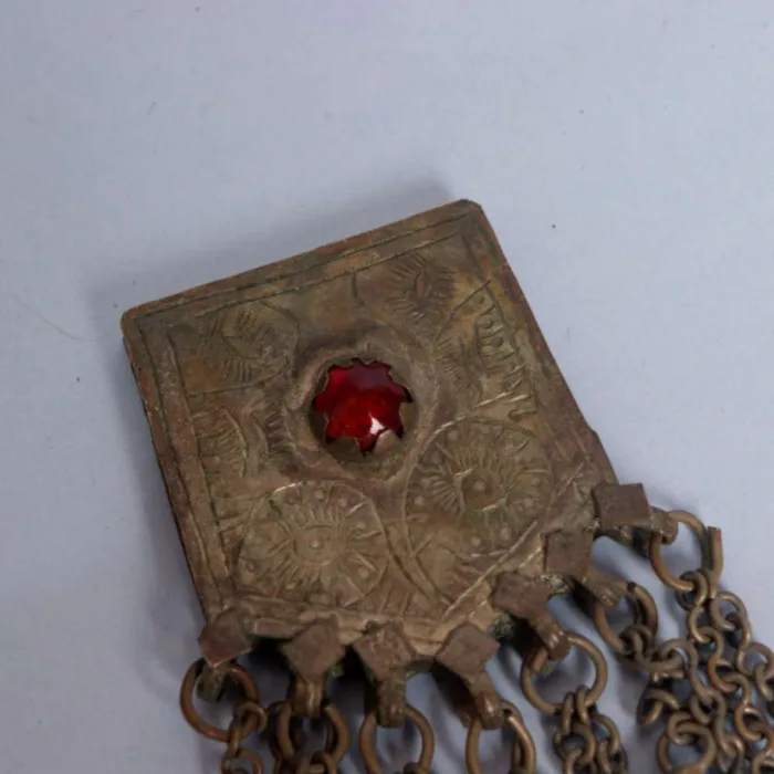 Antique Kashmiri Pendent with Delicate Floral Motifs | Traditional - Image 2