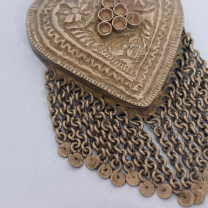 Traditional Kashmiri Heart Shaped Pendent with Ornamental Accents | Vintage Charm - Image 3