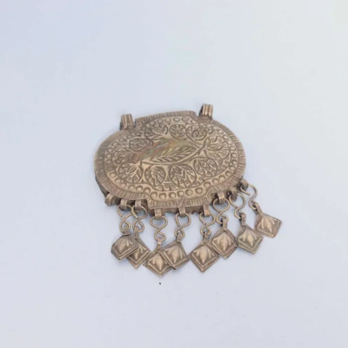 Vintage Kashmiri Pendent with Gemstone Accents | Timeless Ornament