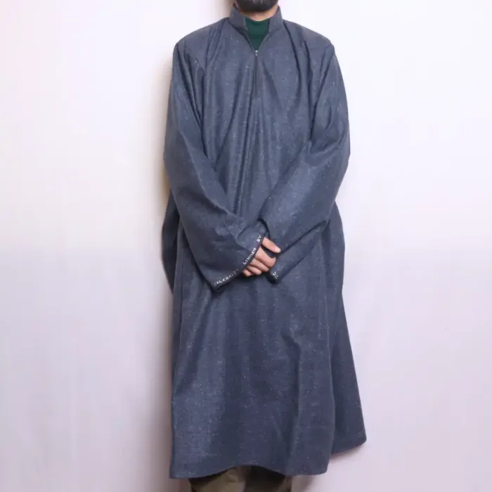 Blue Whitish Tweed Men Pheran | Feran | Phiran(L48,C64.5)- The Aqeel Collection - Image 2