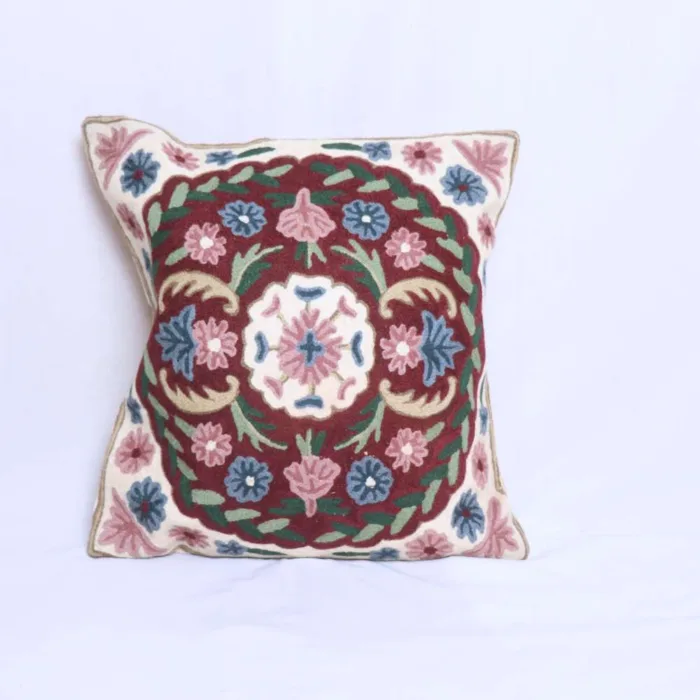 Floral Chain Stitch Cushion Cover 18*18 | Set of 2 | Barzul Collection