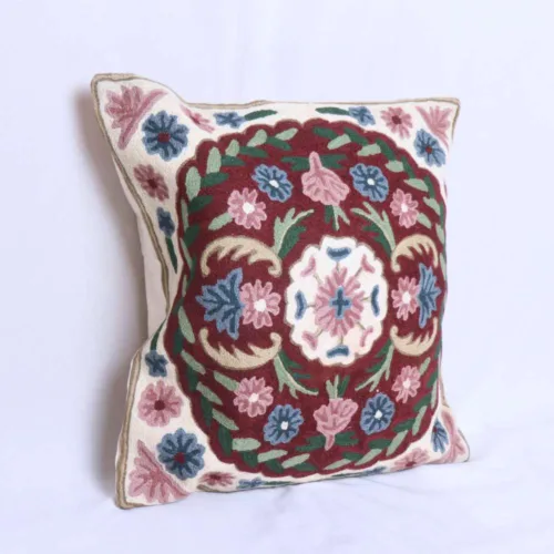 kashmiri art cushion cover chain stitch in wool silk02 4