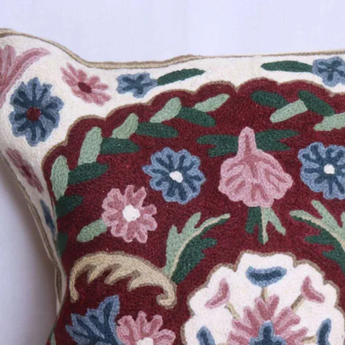 kashmiri art cushion cover chain stitch in wool silk03 12