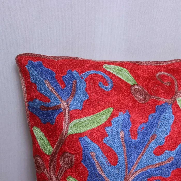 Darl Blue Chinari Chain Stitch Cushion Cover 12*12 | Barzul Collection - Image 3