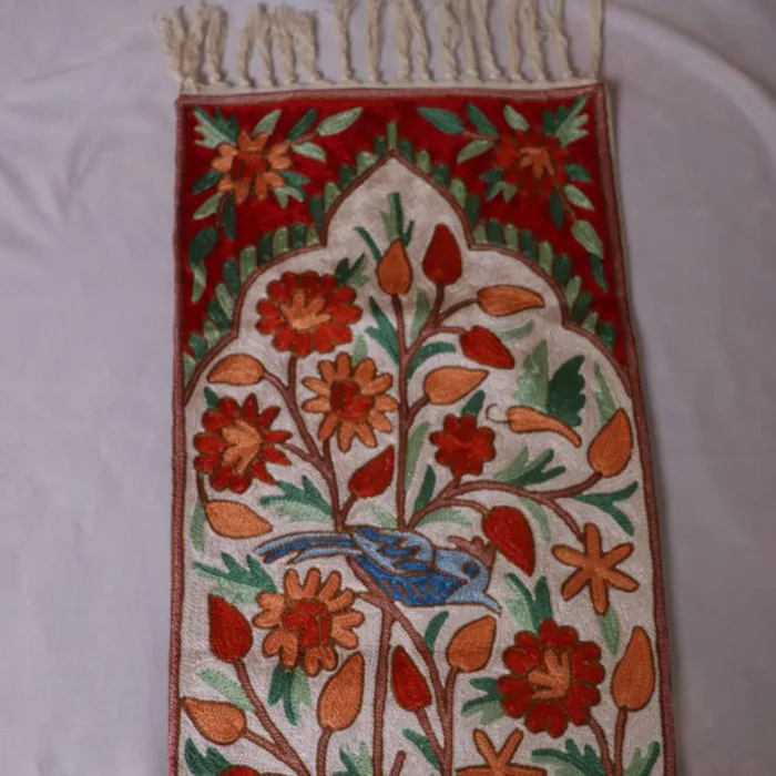 Beautiful Chain Stitch Runner on Dusoot Cotton with Silk Threads (6x1ft)