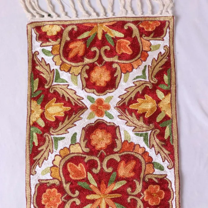 Elegant Hand Chain Stitch Runner in Dusoot Cotton Fabric (5x1ft)