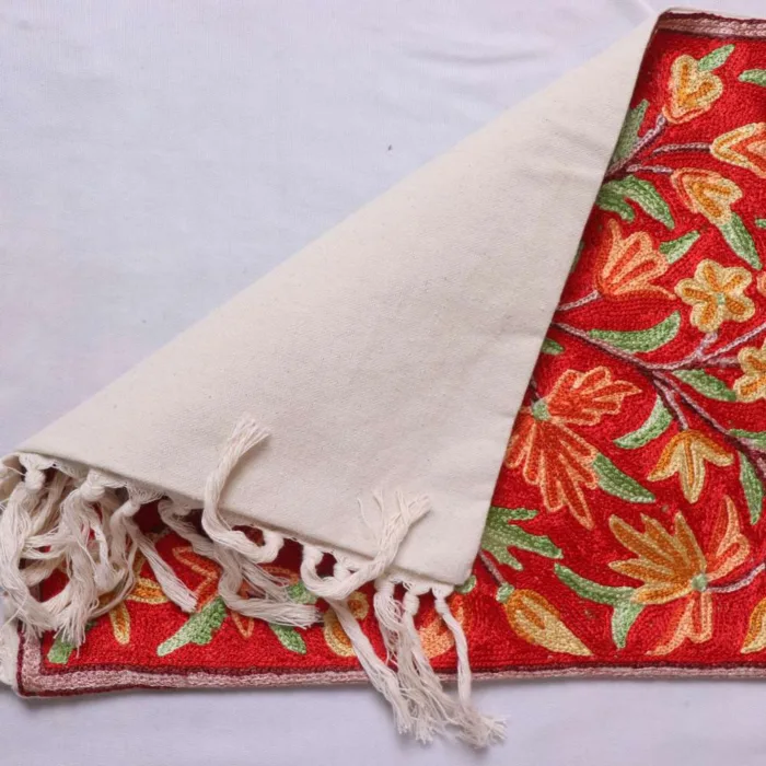 Silk Thread Embroidered Chain Stitch Runner on Dusoot Cotton (5x1ft) - Image 6