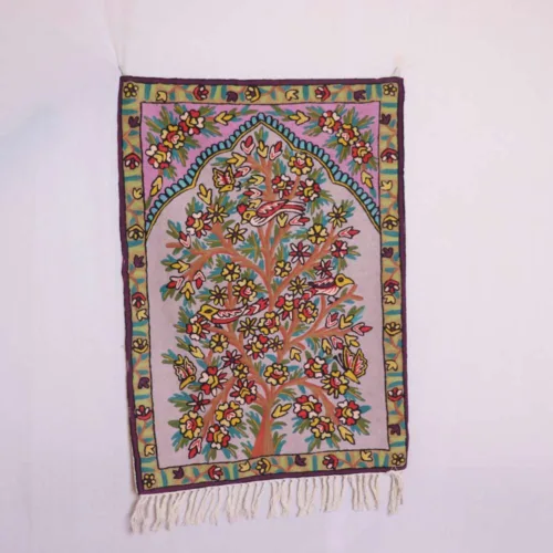 kashmiri art wall hanging chain stitch in wool20