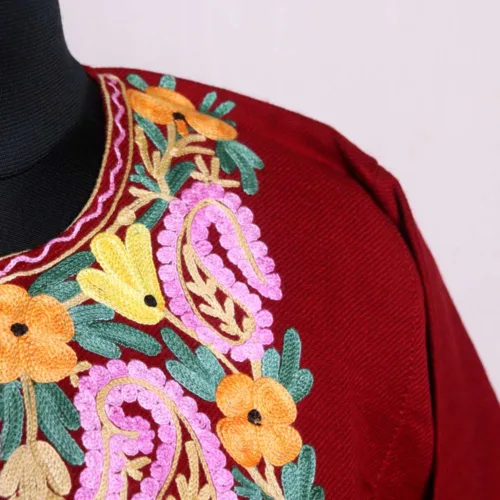 kashmiri pheran with aari embroidery in cashmilon10 3