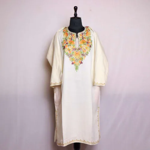 kashmiri pheran with aari embroidery in cashmilon38 1