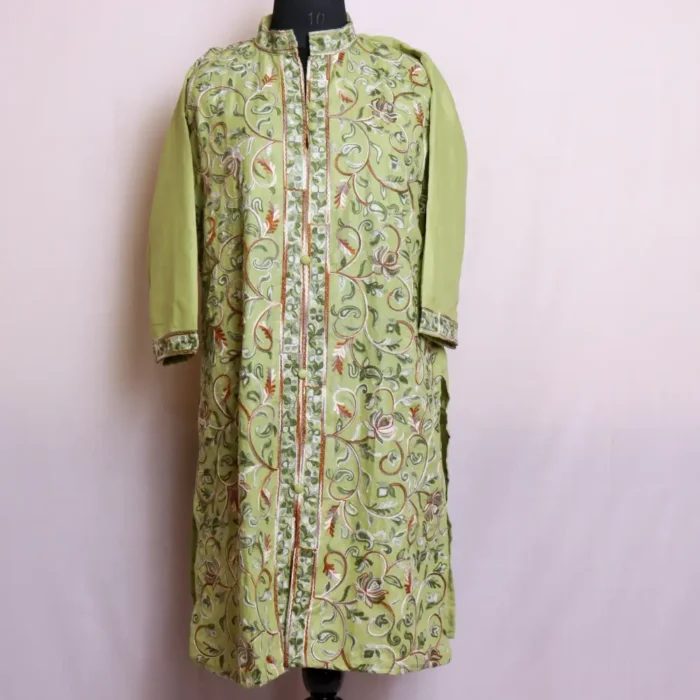 Green Jaal Aari Embroidered Kurti - Khayam Collection